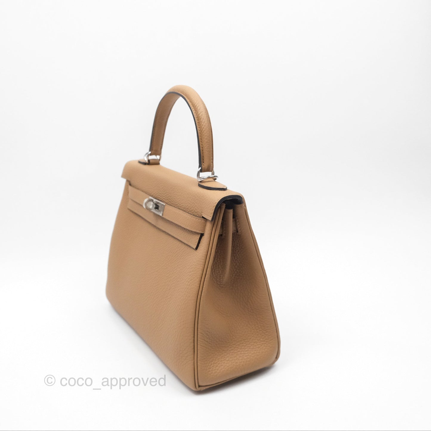Hermes Kelly 25 Togo Chai 0M Palladium Hardware