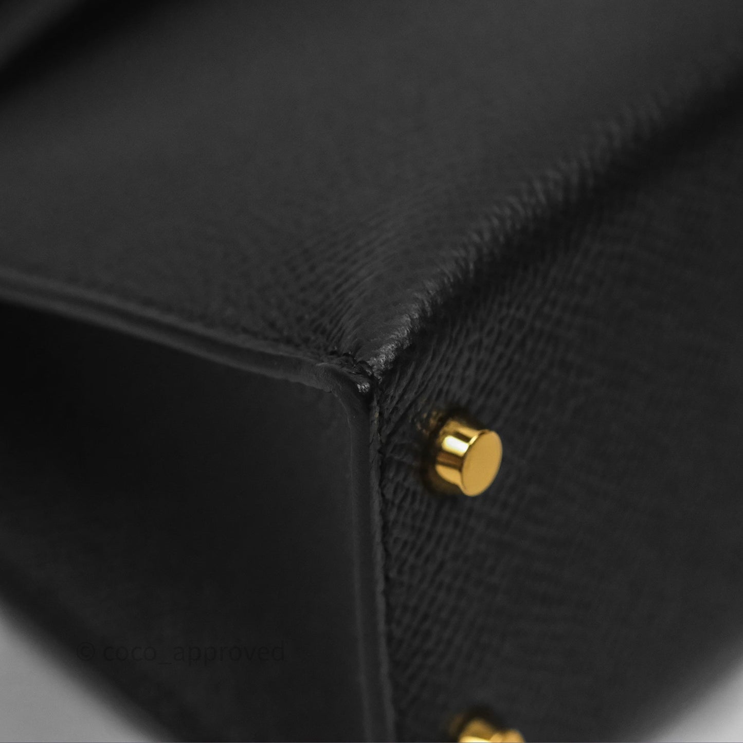 Hermès Mini Kelly II Noir 89 Epsom Gold Hardware