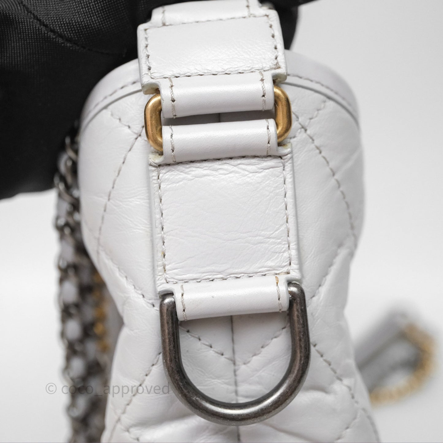 Chanel Small Gabrielle Hobo Quilted Grey Aged Calfskin