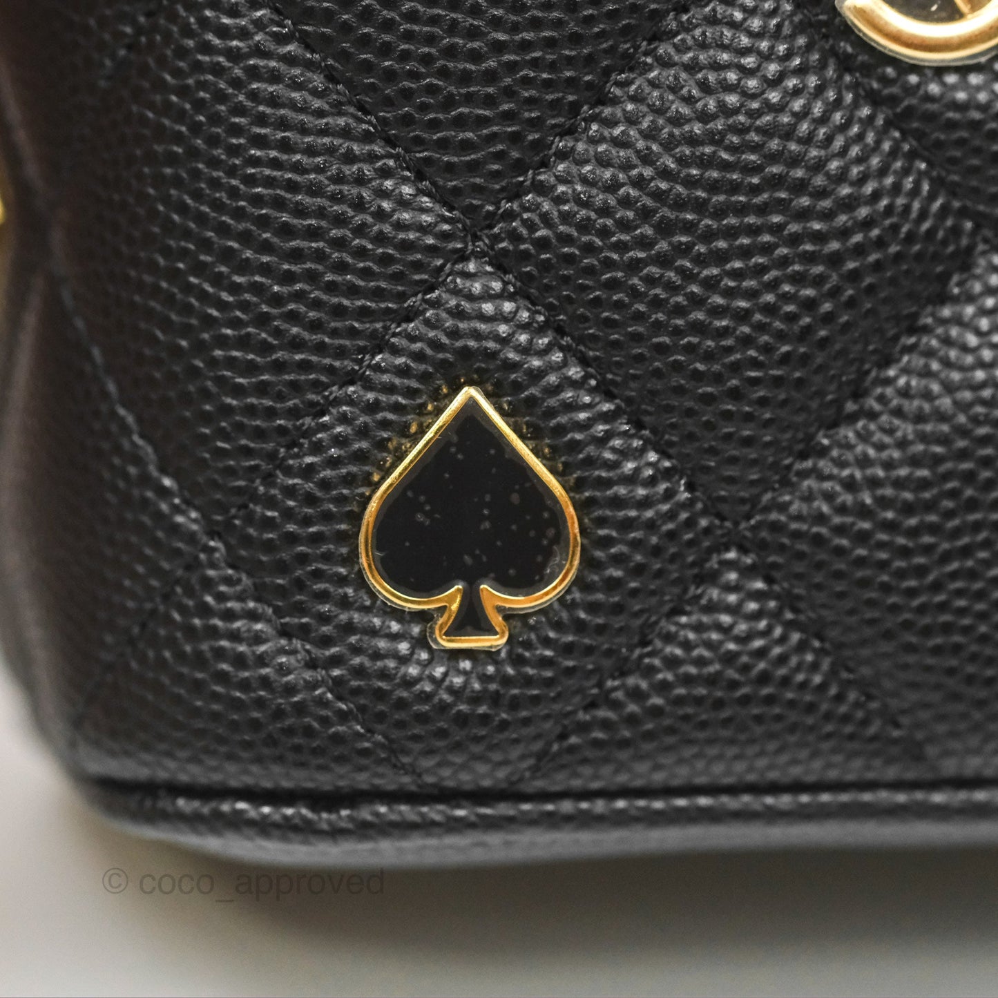 Chanel Mini Poker Vanity With Chain Black Caviar Gold Hardware