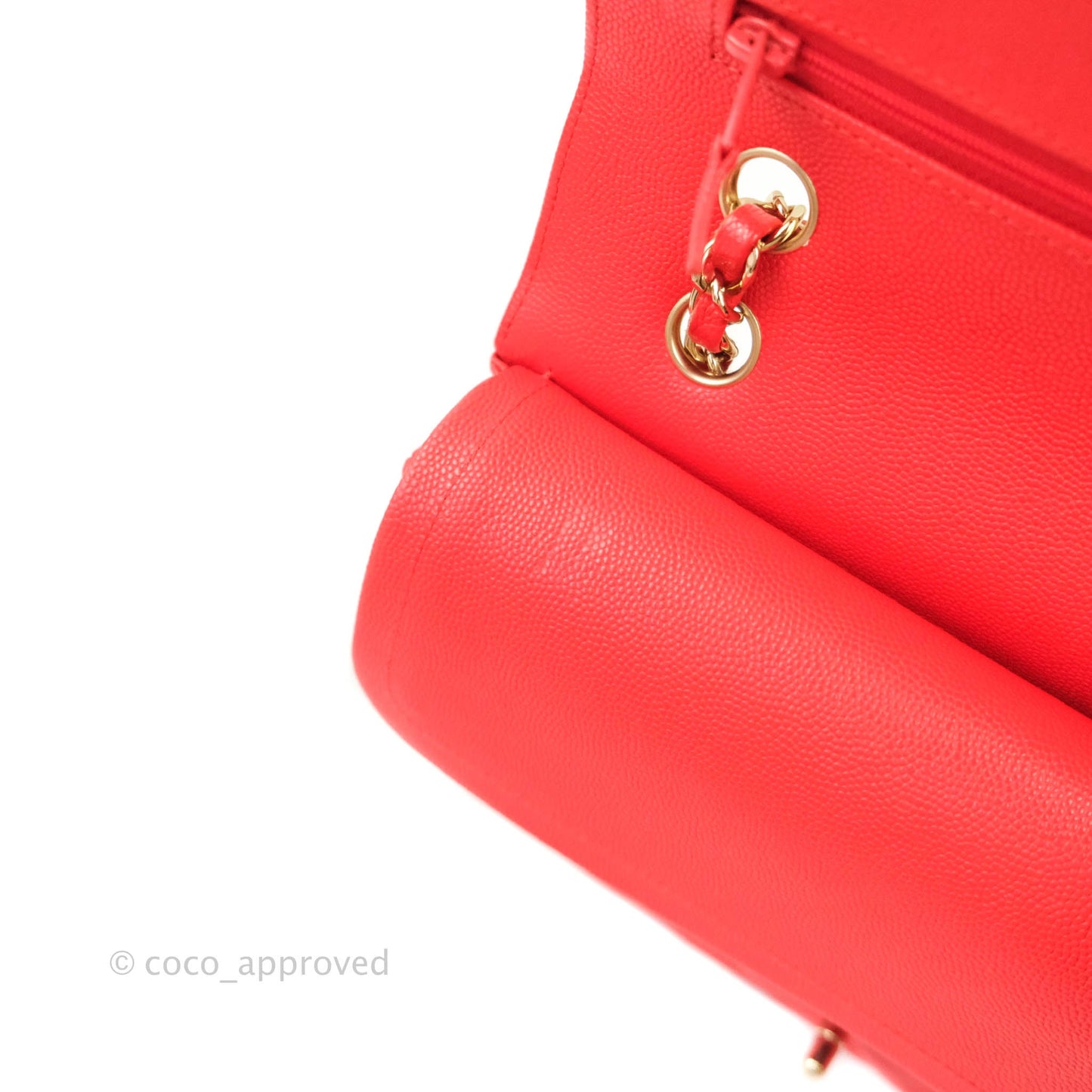 Chanel Classic M/L Medium Double Flap Red Caviar Gold Hardware