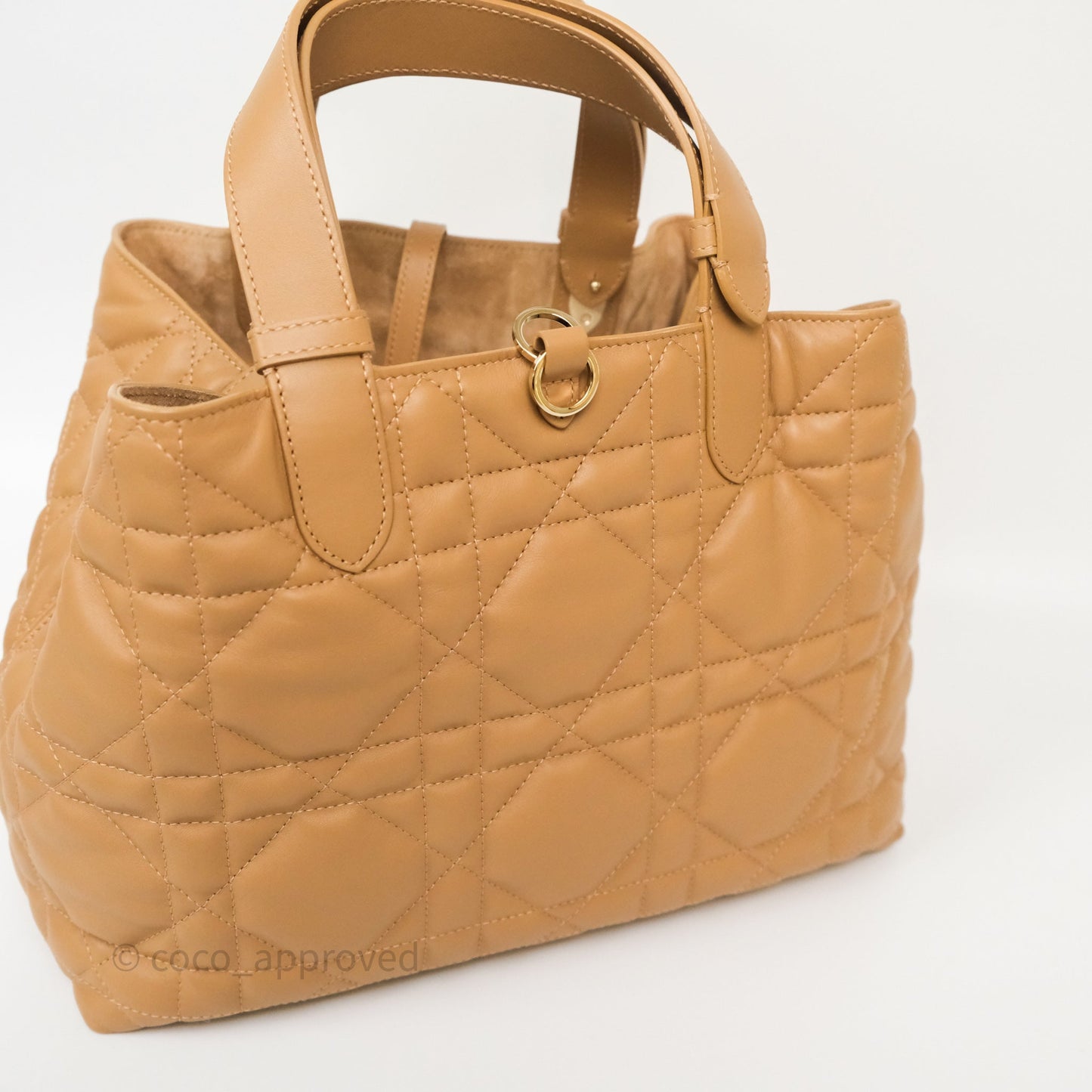 Dior Medium Dior Toujours Bag Tan Beige Macrocannage Calfskin