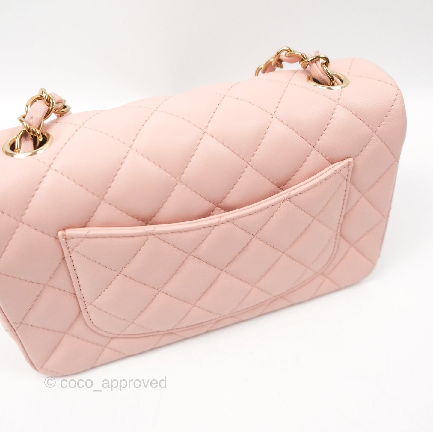 Chanel Quilted Mini Rectangular Flap Pink Lambskin Gold Hardware