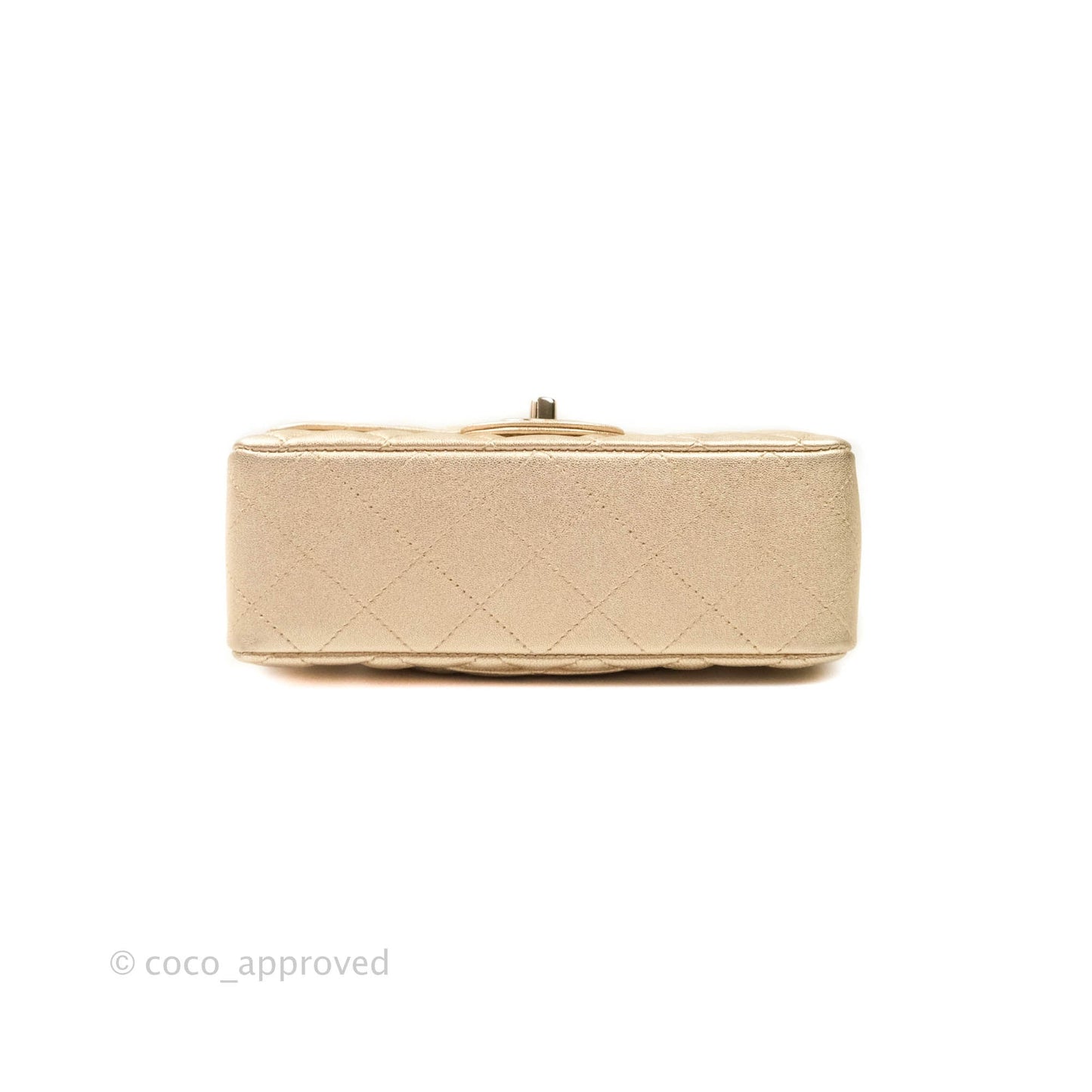 Chanel Quilted Mini Rectangular Iridescent Gold Lambskin Gold Hardware