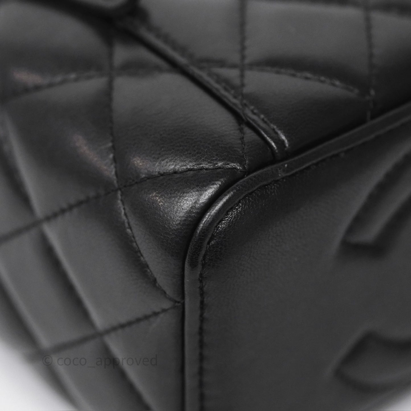 Chanel Crystals Top Handle Vanity Rectangular Black Lambskin Gold Hardware