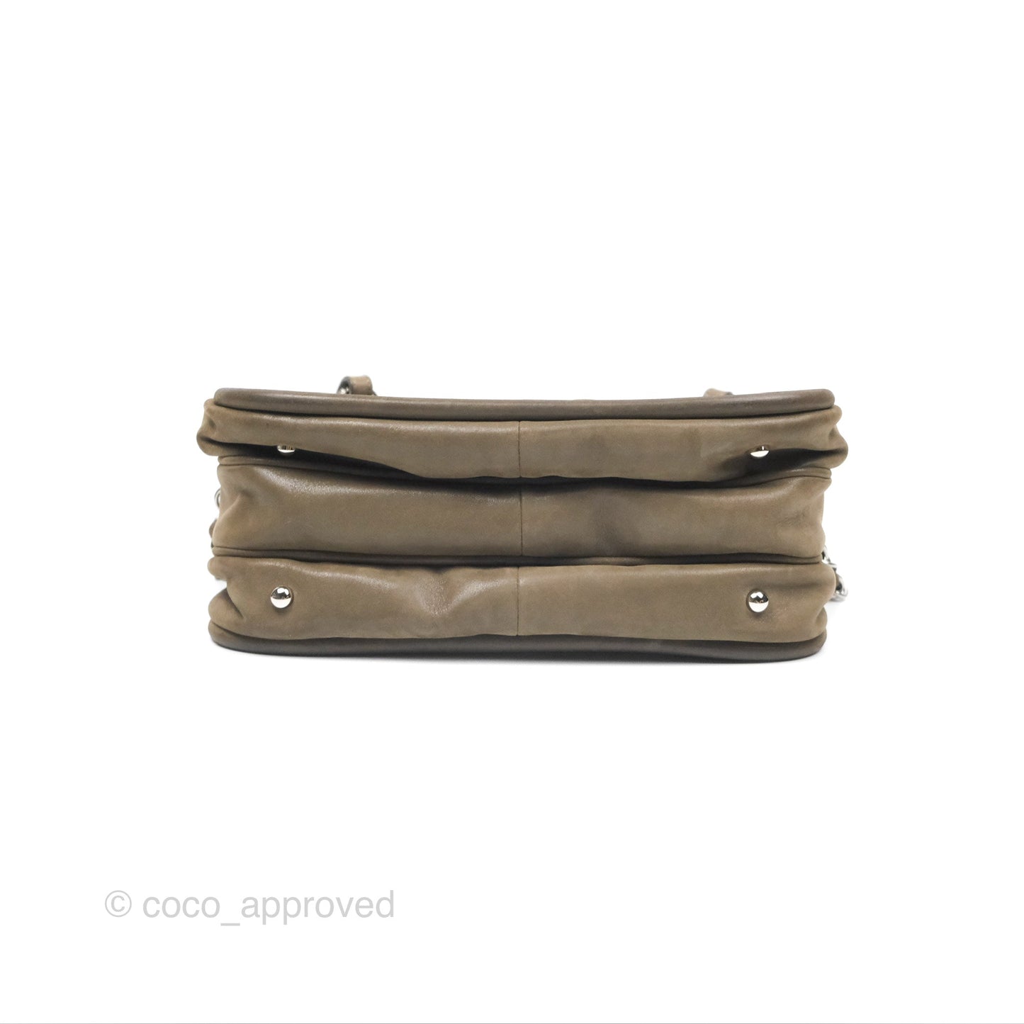 Chanel Quilted Camera Case Bag Iridescent Taupe Calfskin Silver Hardware