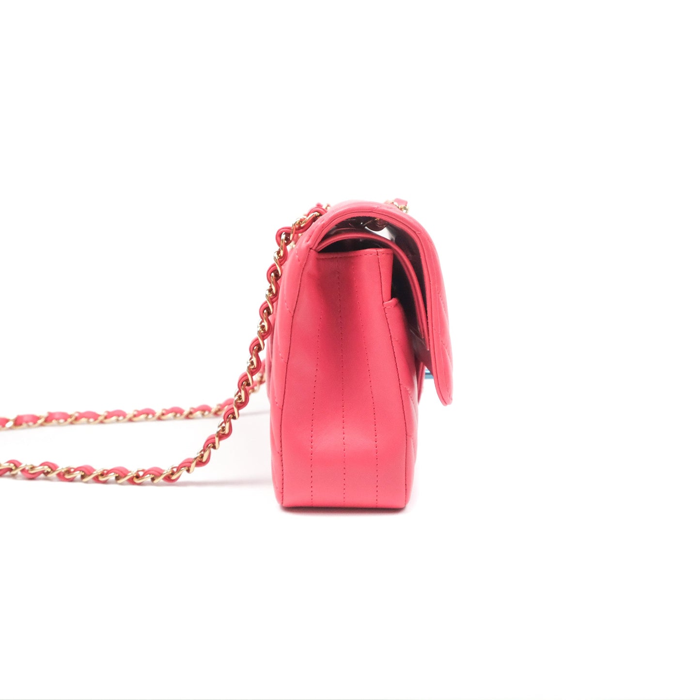 Chanel Medium Classic Flap Chevron Pink Lambskin Gold Hardware