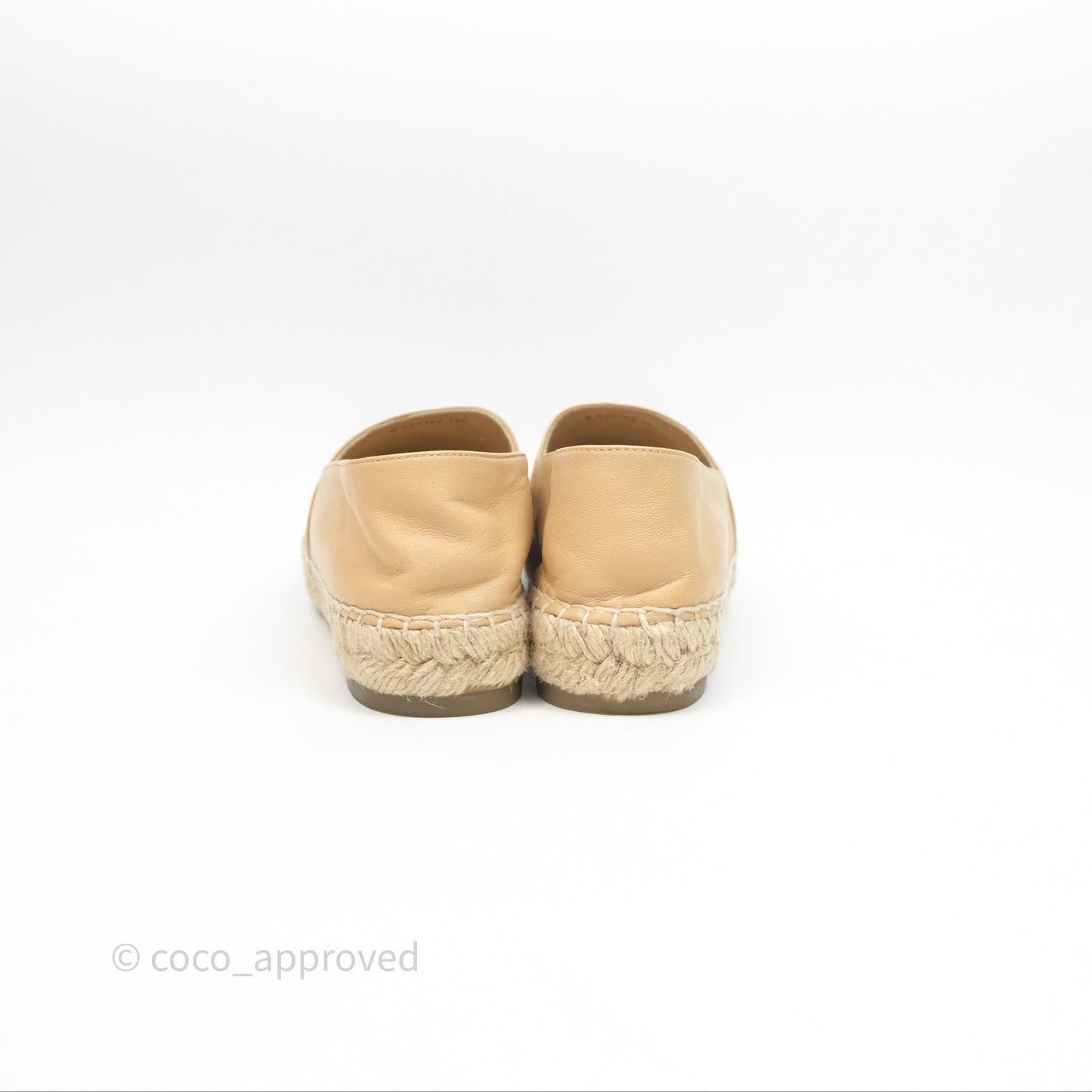 Chanel CC Espadrilles Beige Black Lambskin Size 38