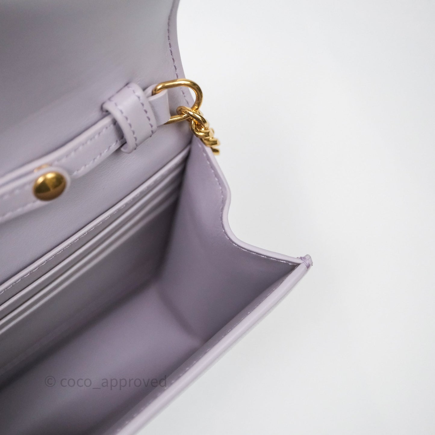 Celine Margo Wallet On Chain in Purple lavender Shiny Calfskin