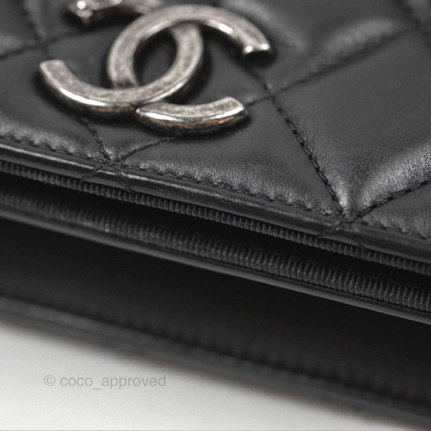 Chanel Quilted Ballerina Small Flap Bag Black Lambskin Ruthenium Hardware