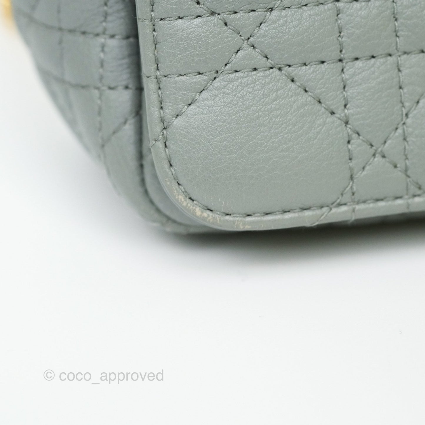 Dior Small Caro Bag Grey Supple Cannage Calfskin