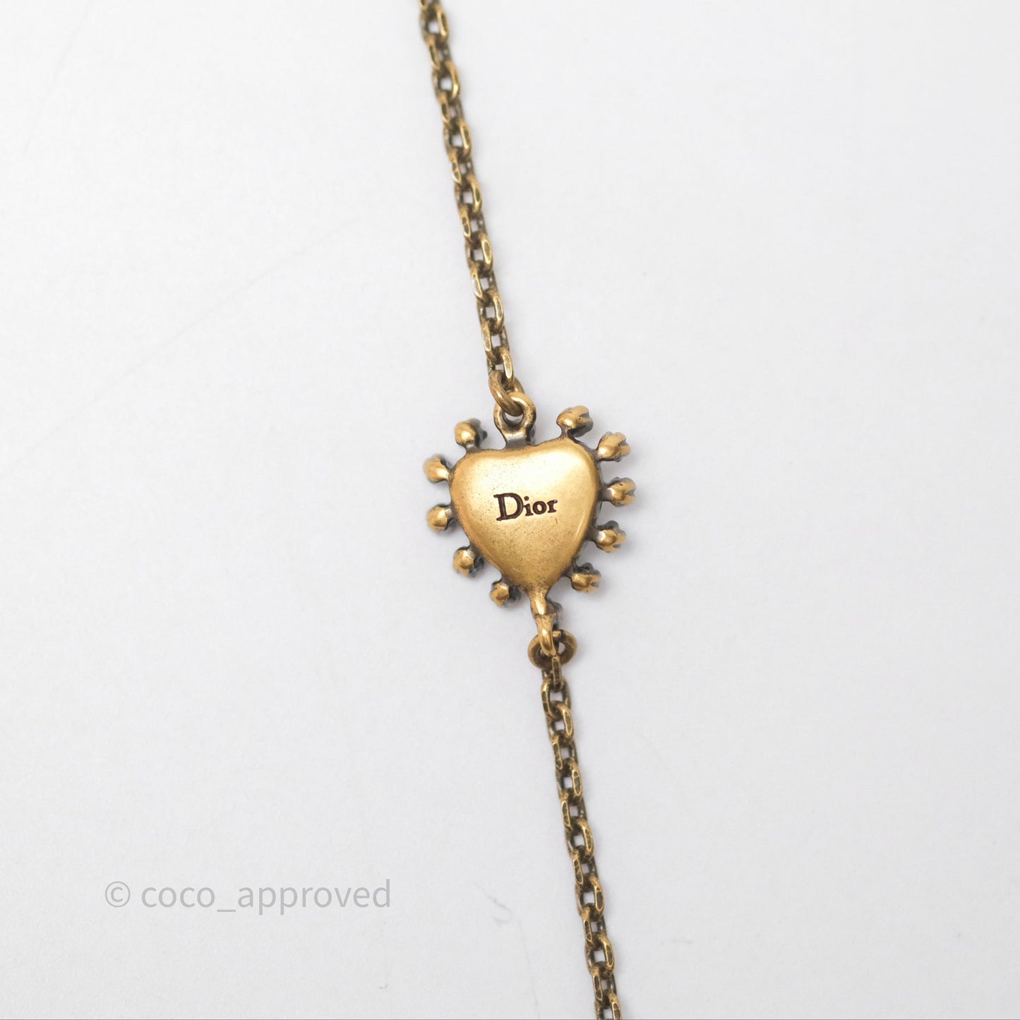 Christian Dior Pearl Crystal Bee Long Necklace Aged Gold Tone