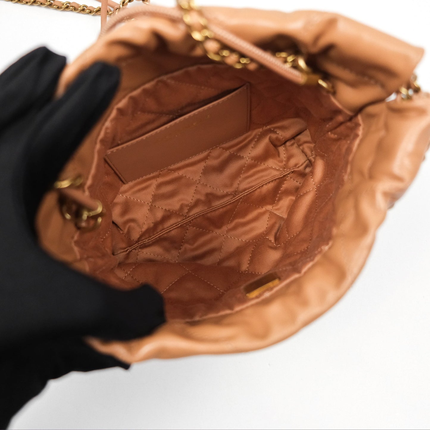 Chanel 22 Mini Bag Caramel Crumpled Calfskin