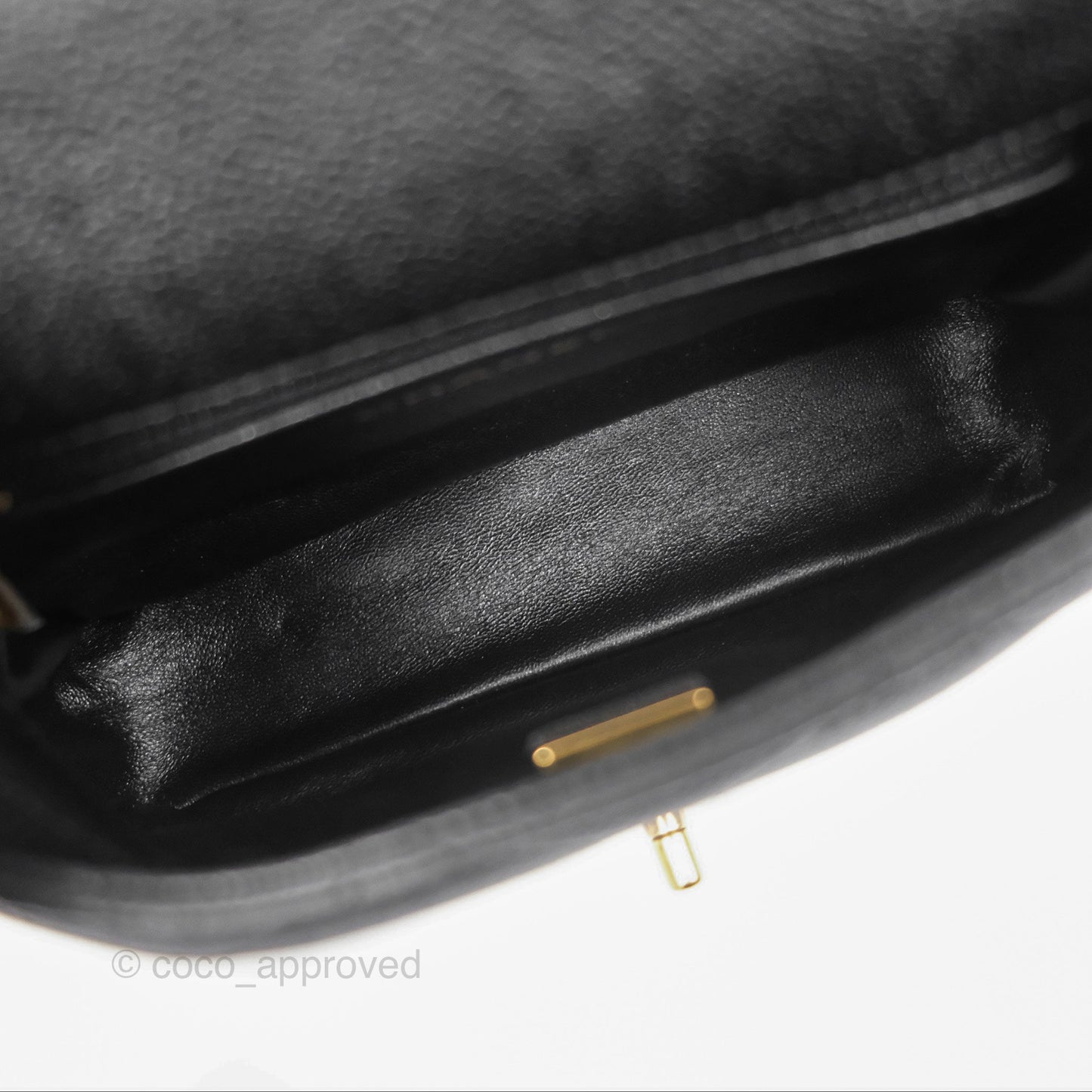 Chanel Mini Flap Bag Heart Adjustable Chain Black Caviar Aged Gold Hardware