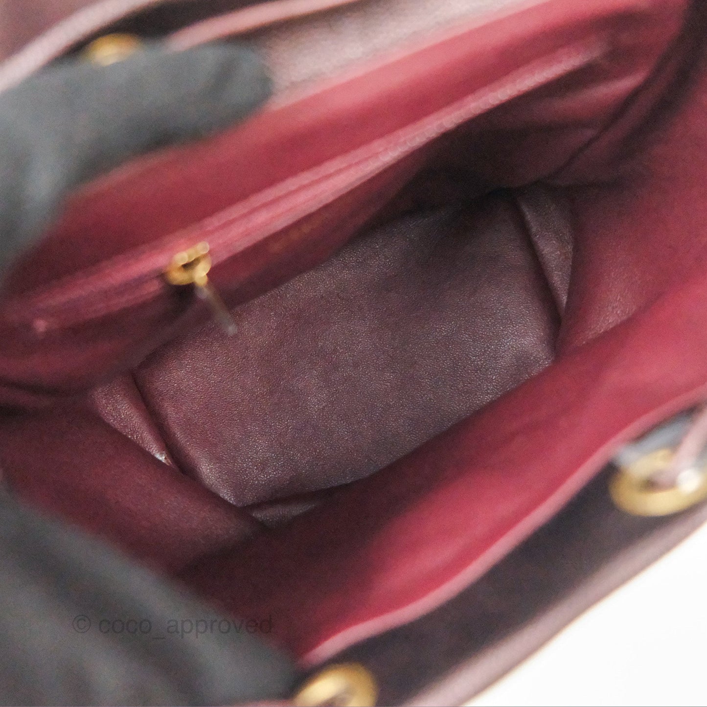 Chanel Quilted Filigree Backpack Iridescent Burgundy Caviar