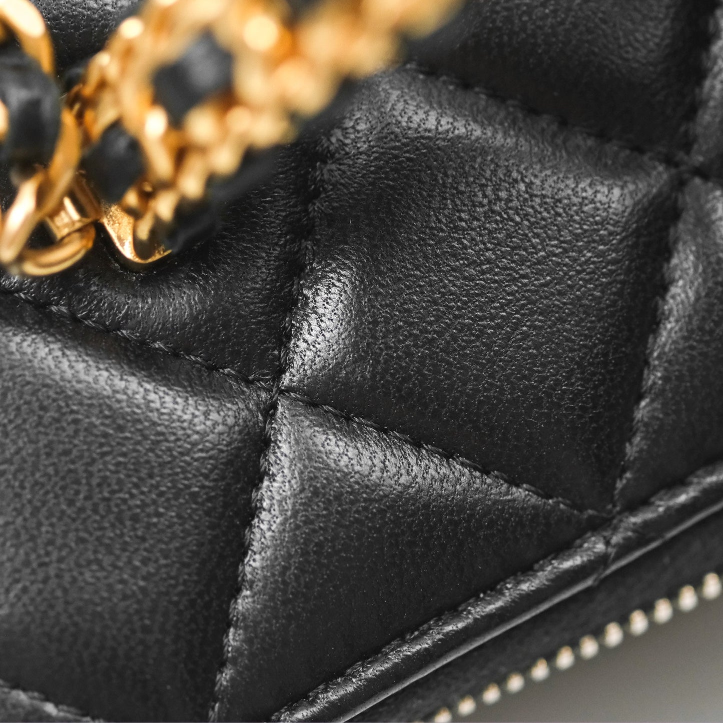 Chanel Vanity Rectangular with Top Handle Black Lambskin Aged Gold Hardware