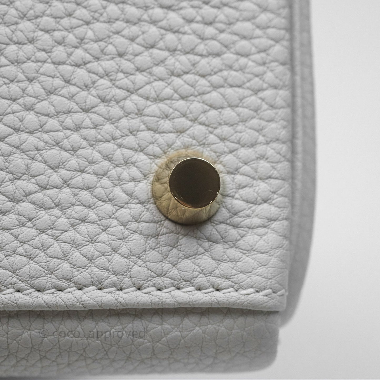 Hermès Kelly II 28 Retourne Gris Pale M4 Togo Gold Hardware