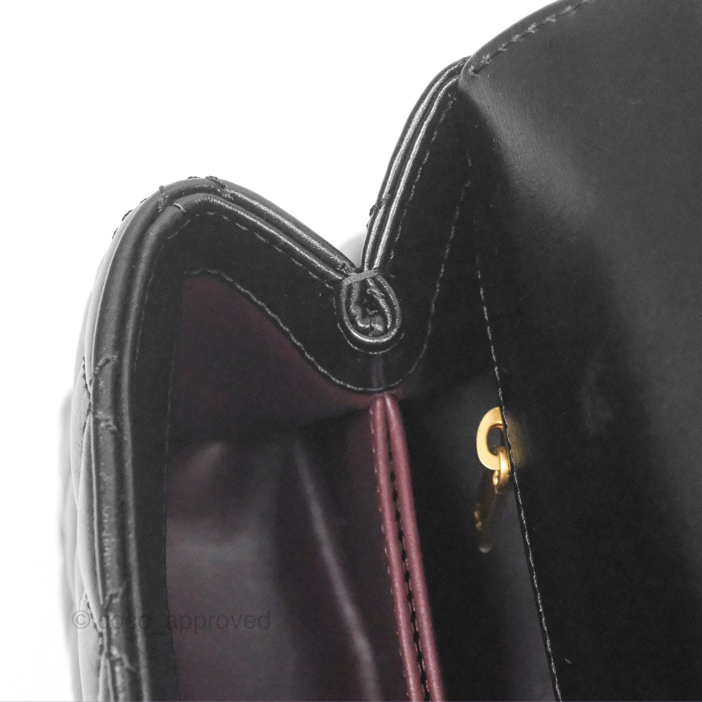 Chanel Small Coco Handle Quilted Black Calfskin Aged Gold Hardware