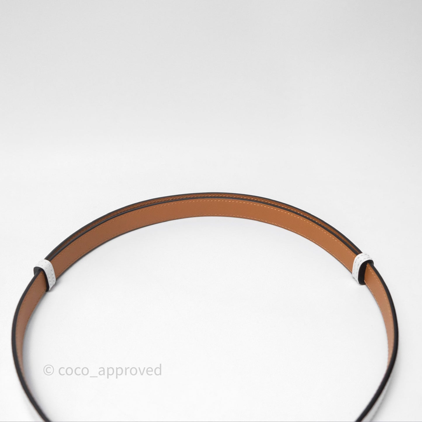 Hermès Kelly 18 Belt 01 Blanc White Epsom Rose Gold Hardware