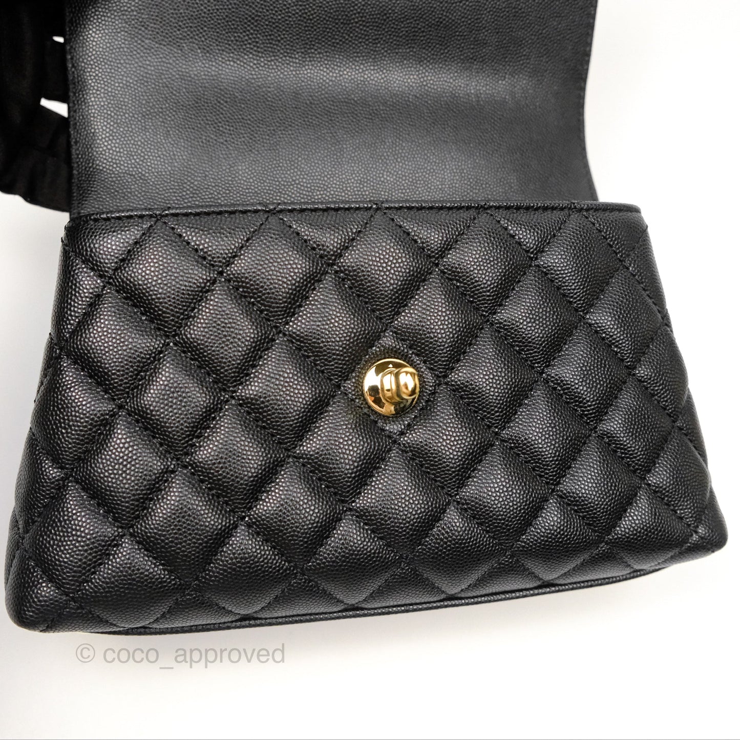 Chanel Small Coco Handle Black Caviar Gold Hardware