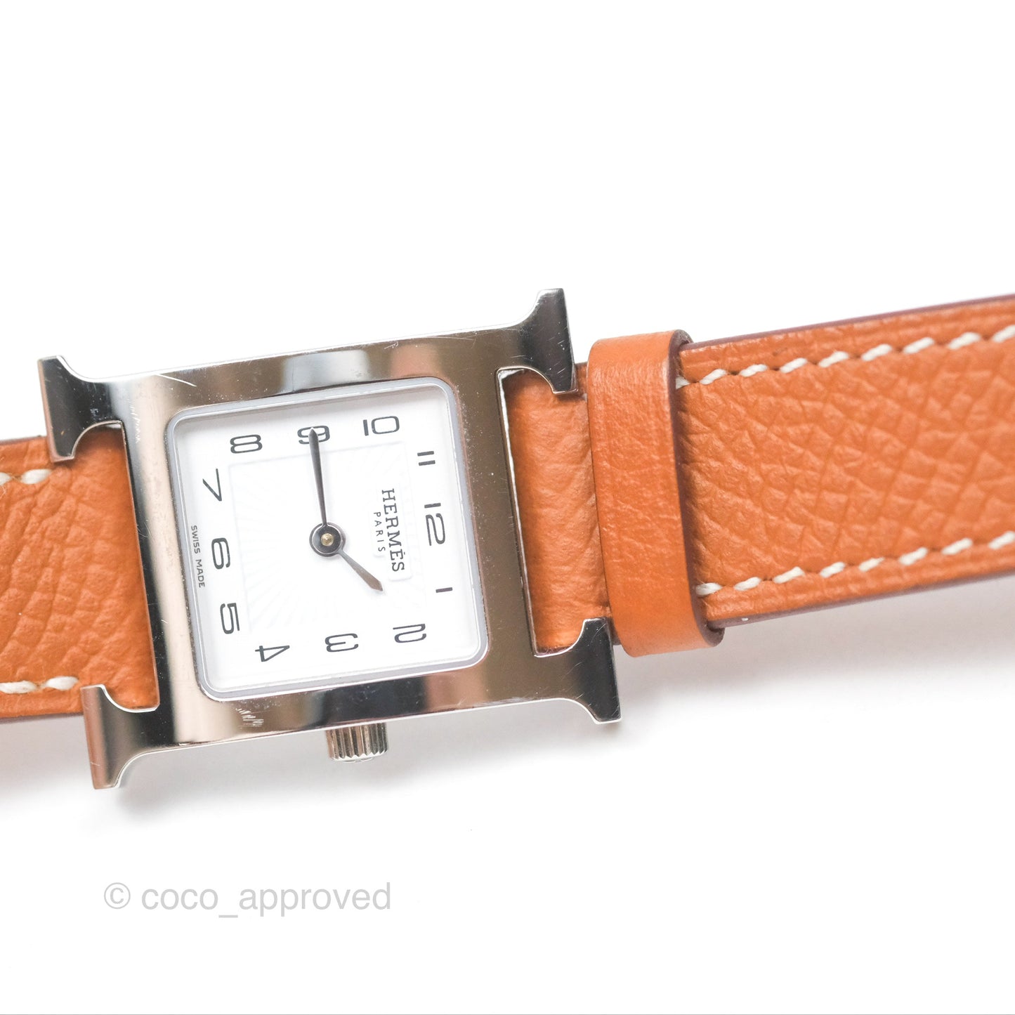Hermès Heure H Watch Gold Epsom Palladium Hardware