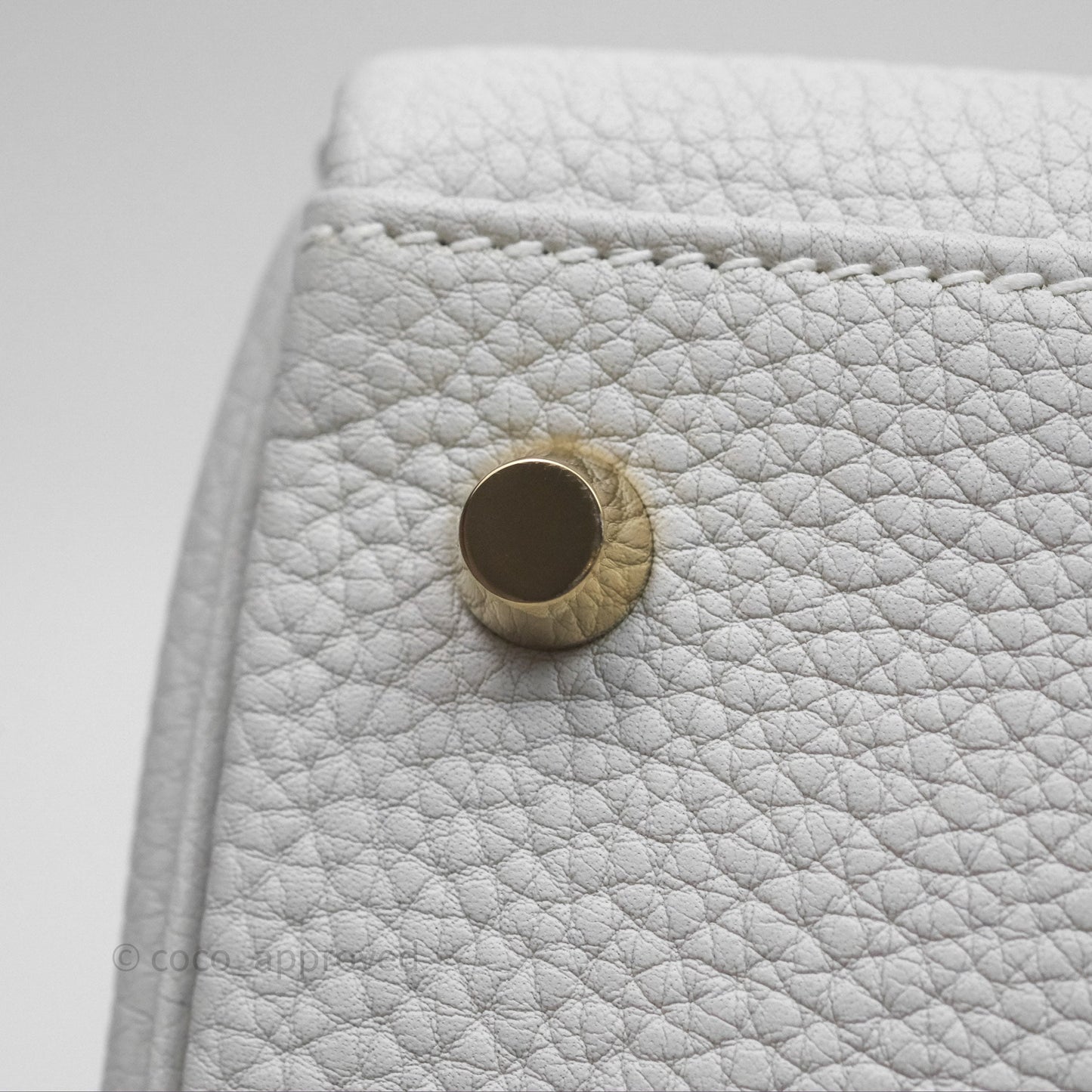 Hermès Kelly II 28 Retourne Gris Pale M4 Togo Gold Hardware