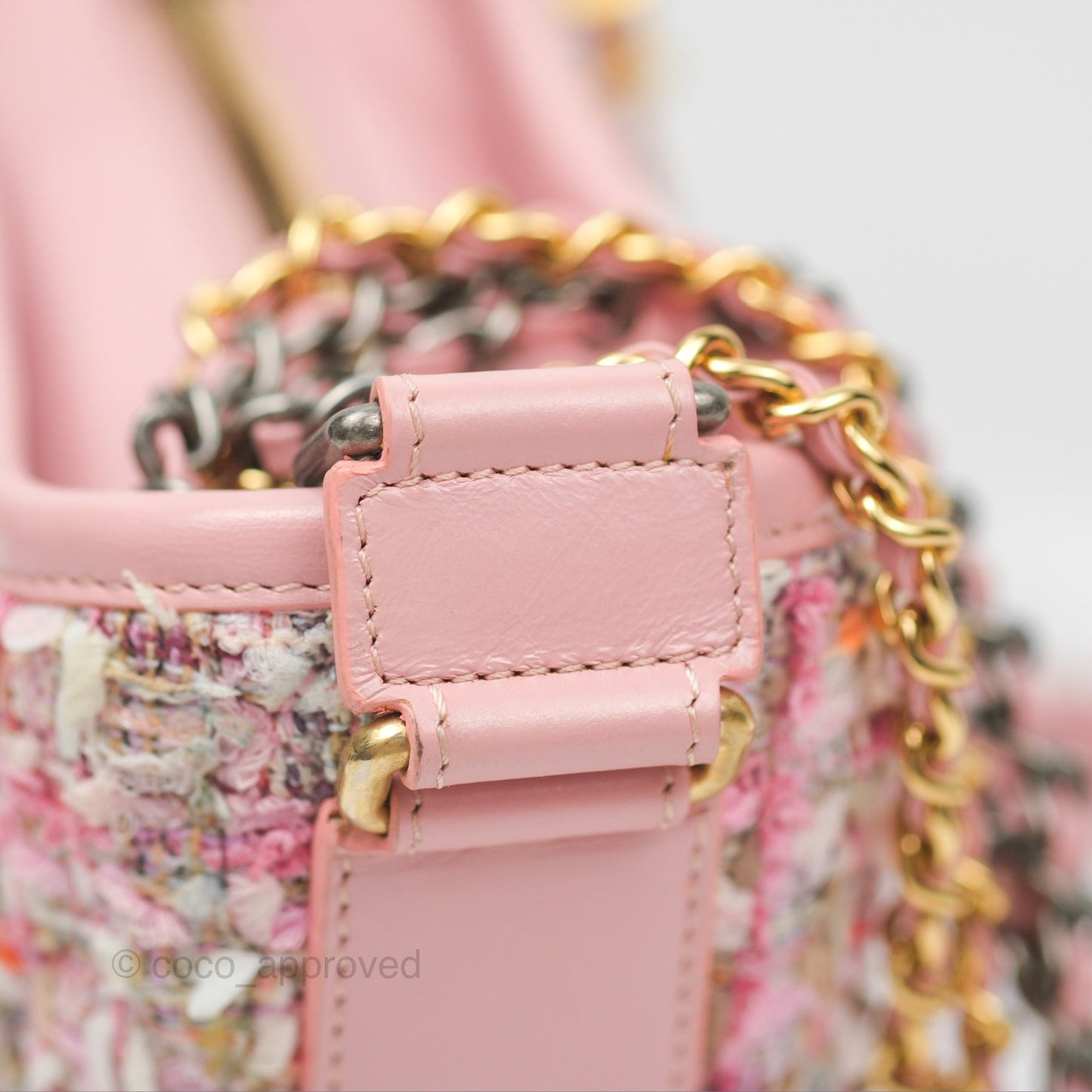 Chanel Small Gabrielle Hobo Quilted Pink Tweed Aged Calfskin