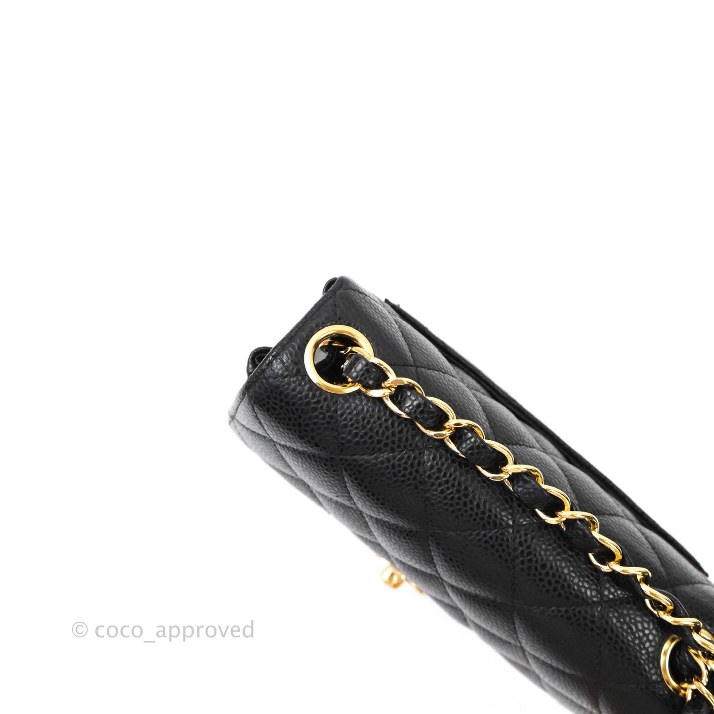 Chanel Quilted Vintage Mini Square Flap Black Caviar 24K Gold Hardware