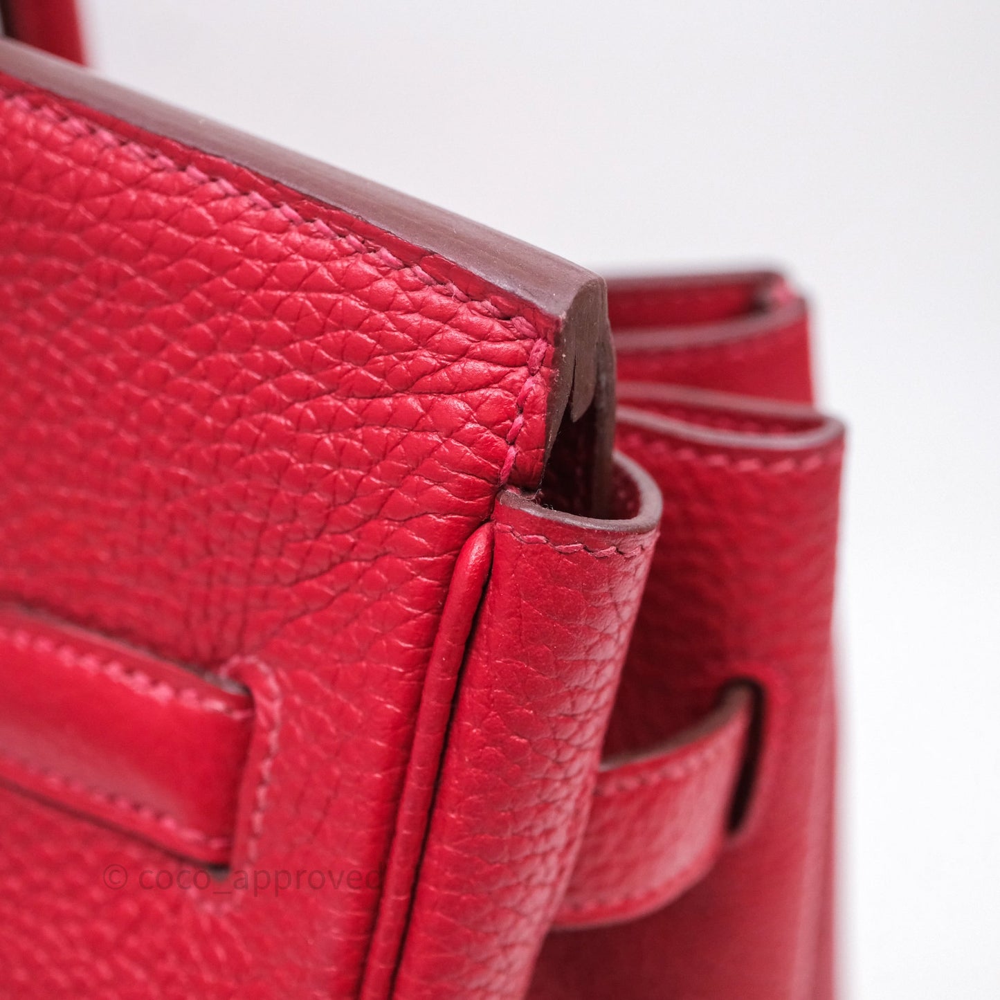 Hermes Birkin 35 Rouge Casaque Clemence Palladium Hardware