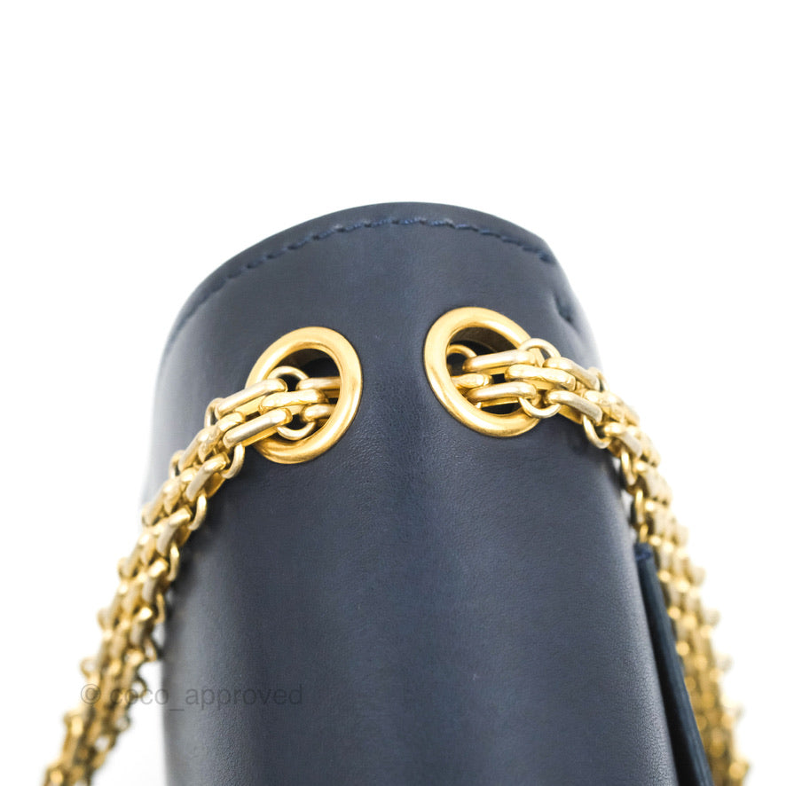 Chanel Nude Reissue 2.55 Medallion Flap 225 Navy Calfskin