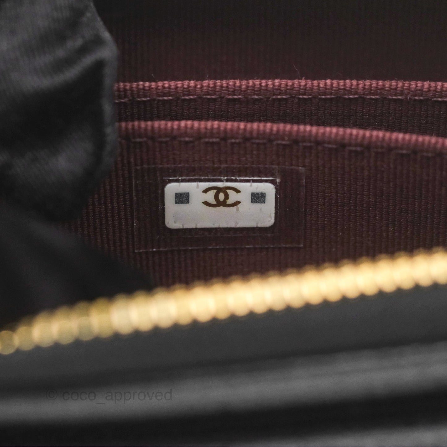 Chanel Quilted Zip Card Holder Black Caviar Gold Hardware