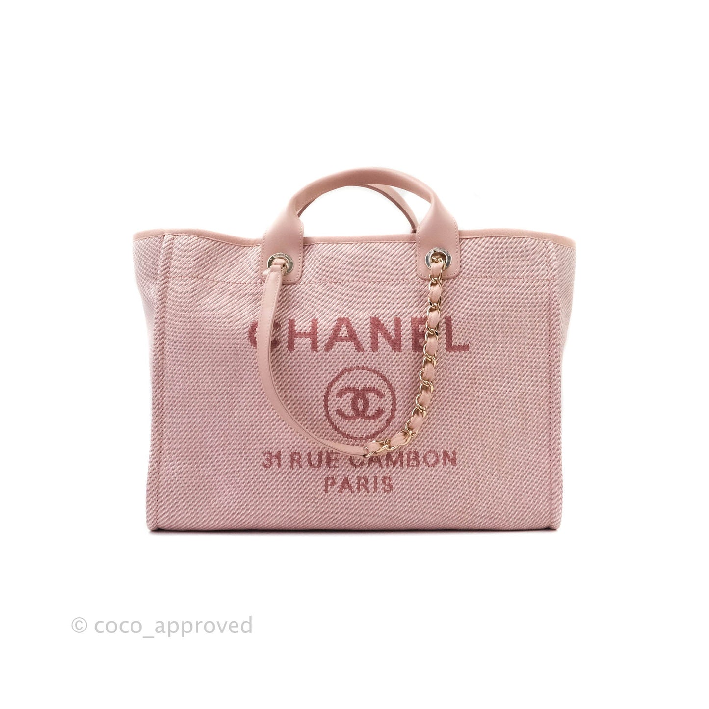 Chanel Large Deauville Pink Canvas 20A