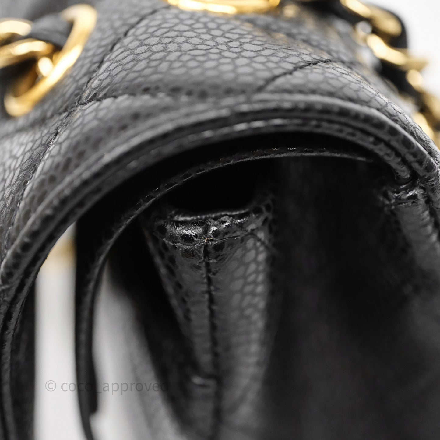 Chanel Classic M/L Medium Flap Quilted Black Caviar Gold Hardware