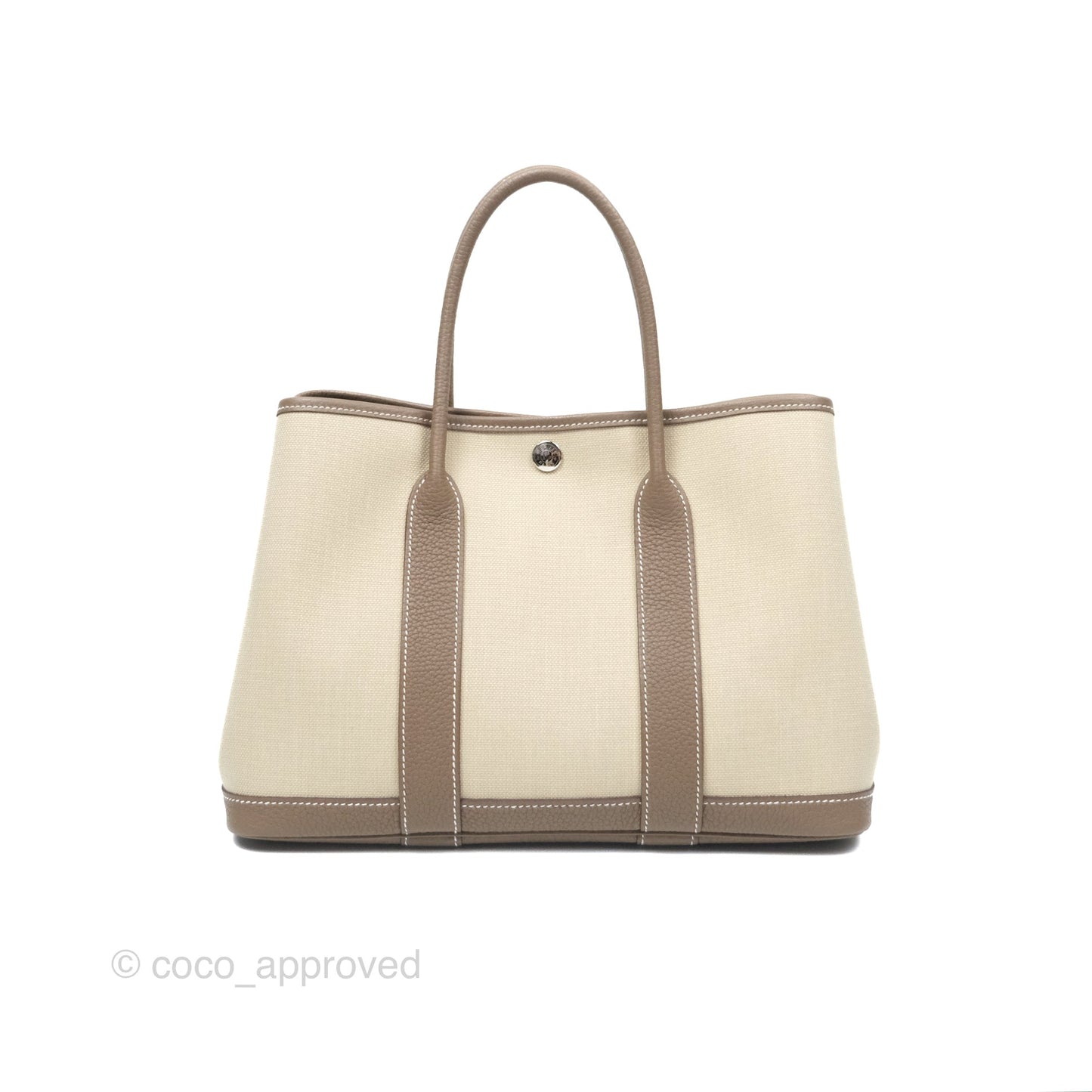 Hermès Garden Party 30 Toile Negonda Beton 8L / Etoupe 18