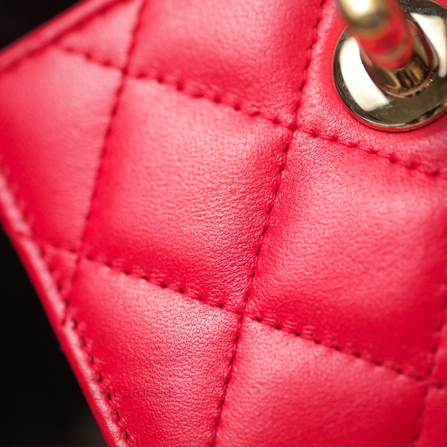 Chanel Mini Quilted Trendy CC Clutch With Chain Red Lambskin Gold Hardware