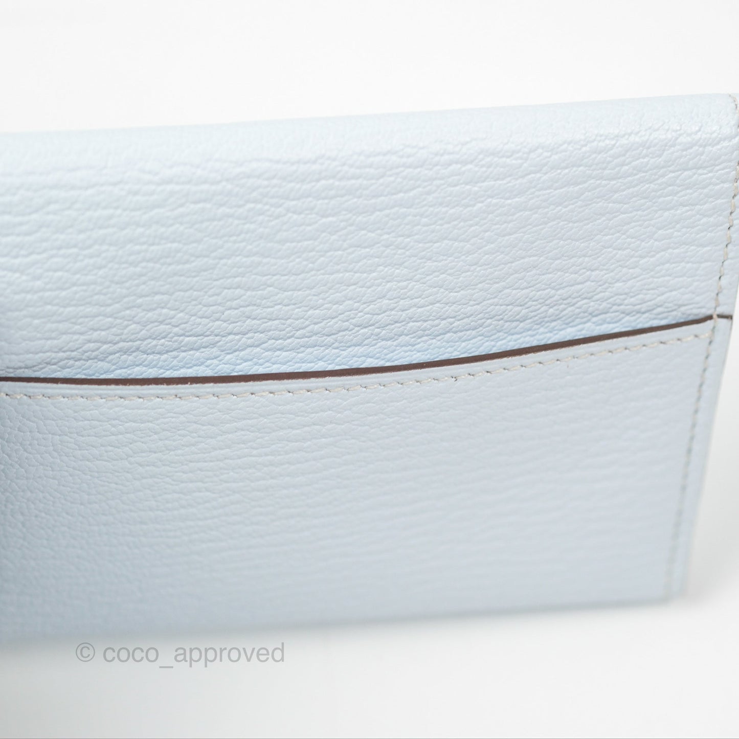 Hermes Clic H Mini Card Holder Blue Chevre Mysore Palladium Hardware