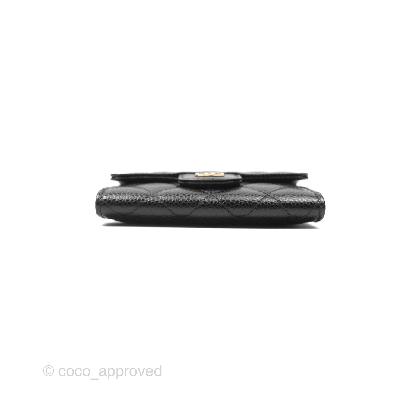 Chanel Quilted Flap Card Holder Caviar Black Gold Hardware
