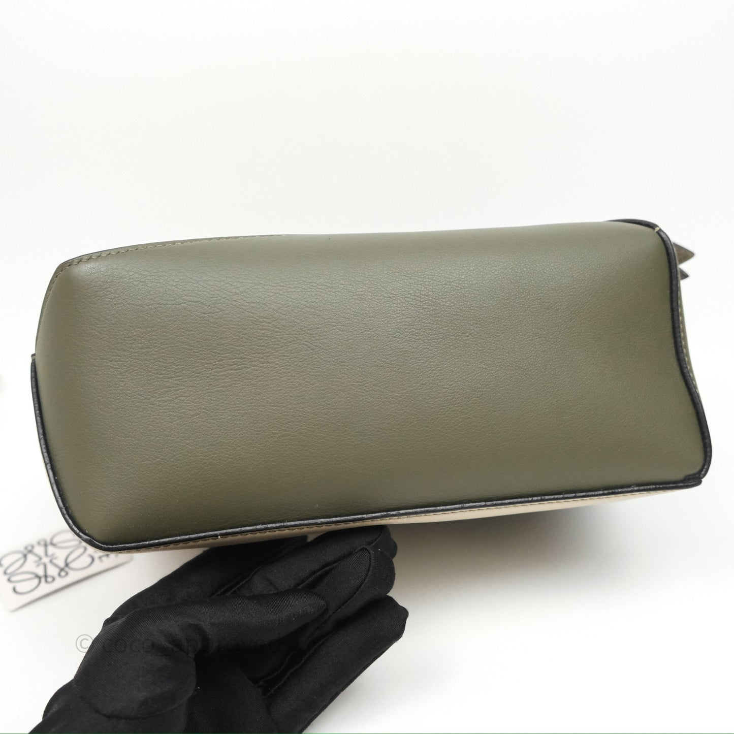 Loewe Small Puzzle Edge Bag Laurel Green/Light Oat Calfskin