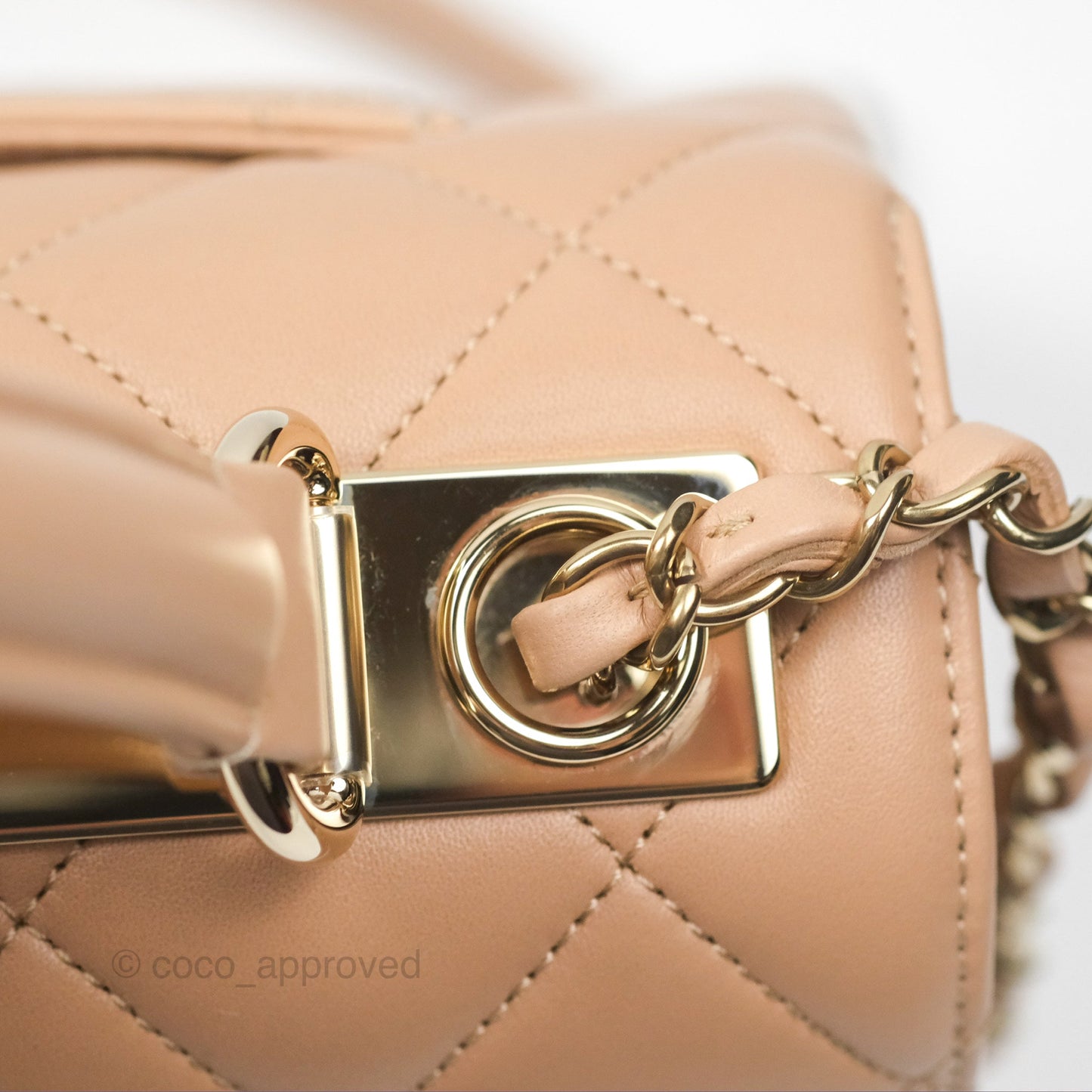 Chanel Trendy CC Small Beige Lambskin Gold Hardware 22S