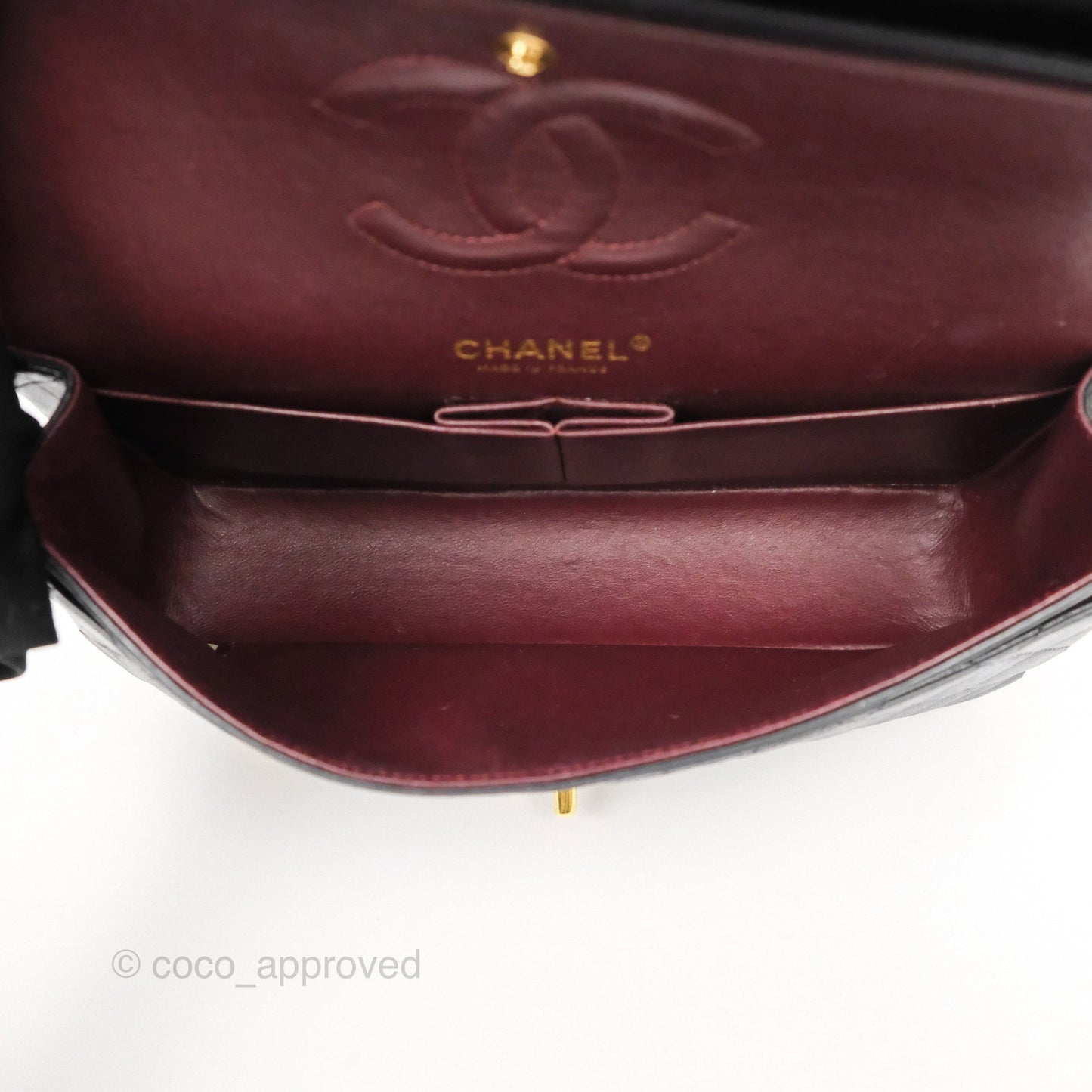 Chanel Classic M/L Medium Flap Quilted Black Lambskin Gold Hardware