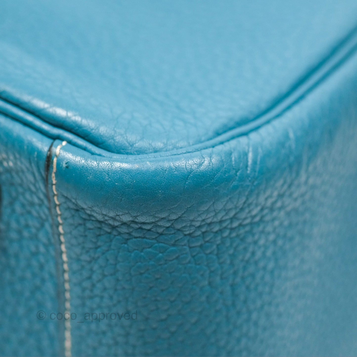 Hermès Lindy 34 Blue Jean Clemence Palladium Hardware