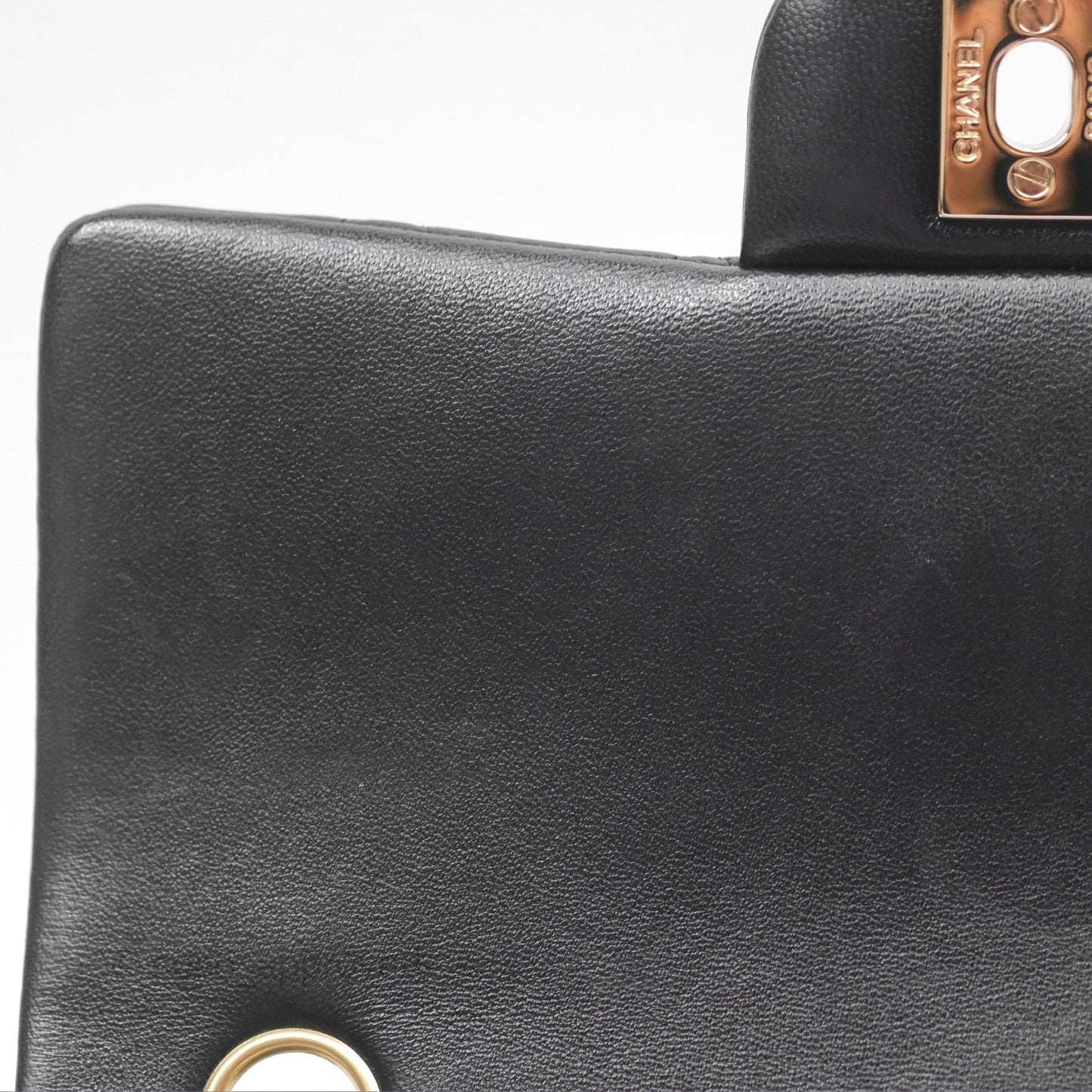Chanel Mini Rectangular Flap Quilted Black Lambskin Gold Hardware