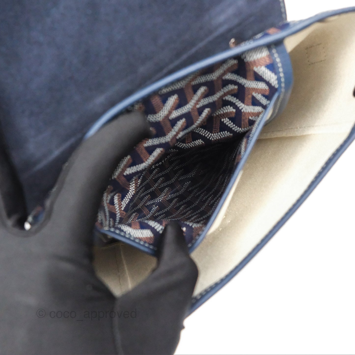 Goyard Mini Alpin Backpack Navy Blue Goyardine Calfskin