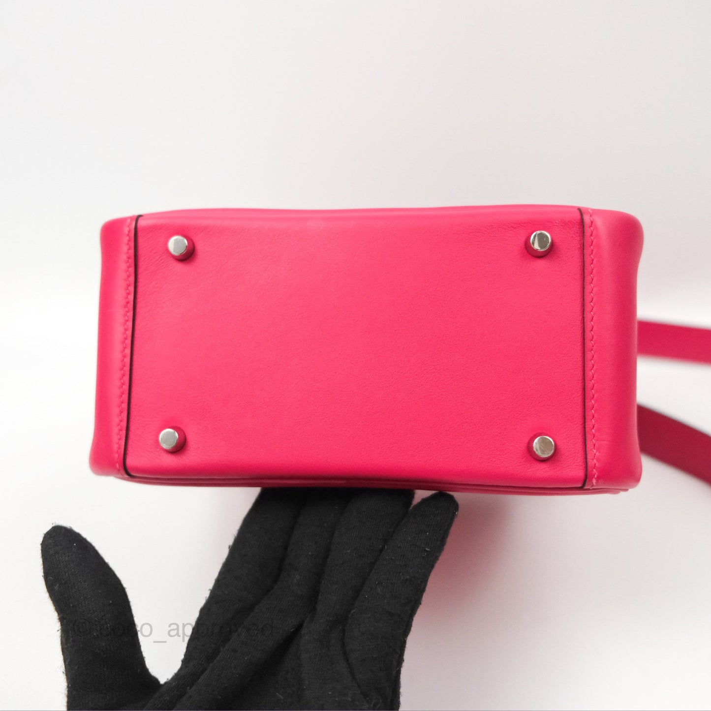 Hermès Mini Lindy 20 Framboise / Rouge Sellier Swift Palladium Hardware
