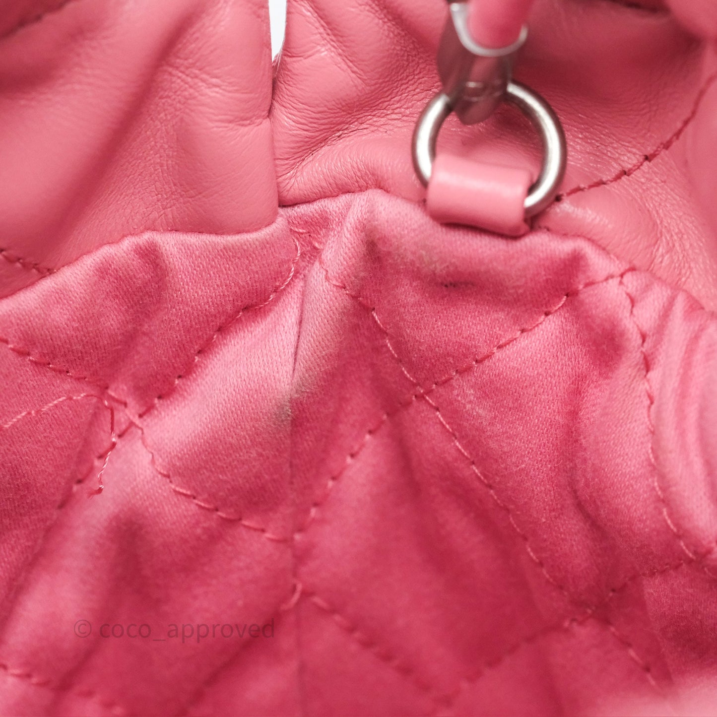 Chanel 22 Mini Bag Pink Shiny Crumpled Calfskin Matte Silver Hardware