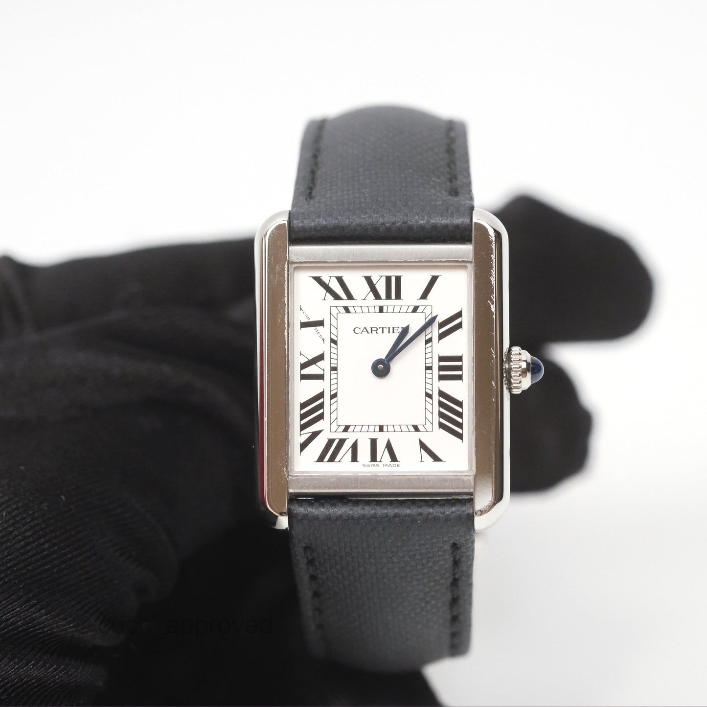 Cartier Tank Solo Watch Small Model Steel Black