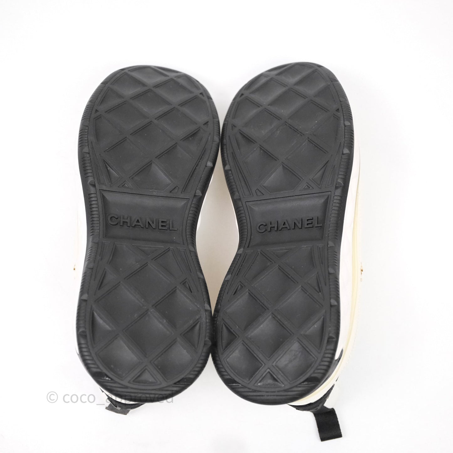Chanel CC Sneakers Cream Black Size 37.5