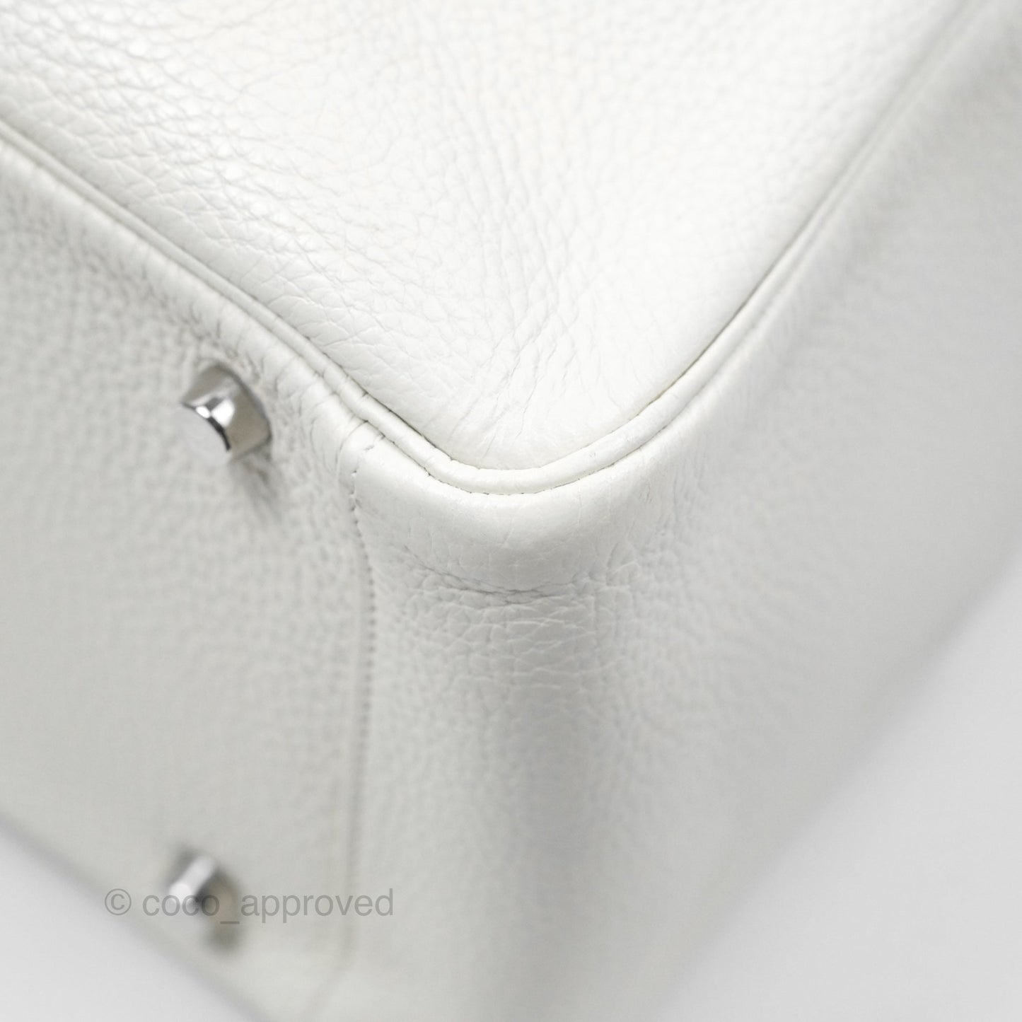 Hermès Lindy 30 White Clemence Palladium Hardware