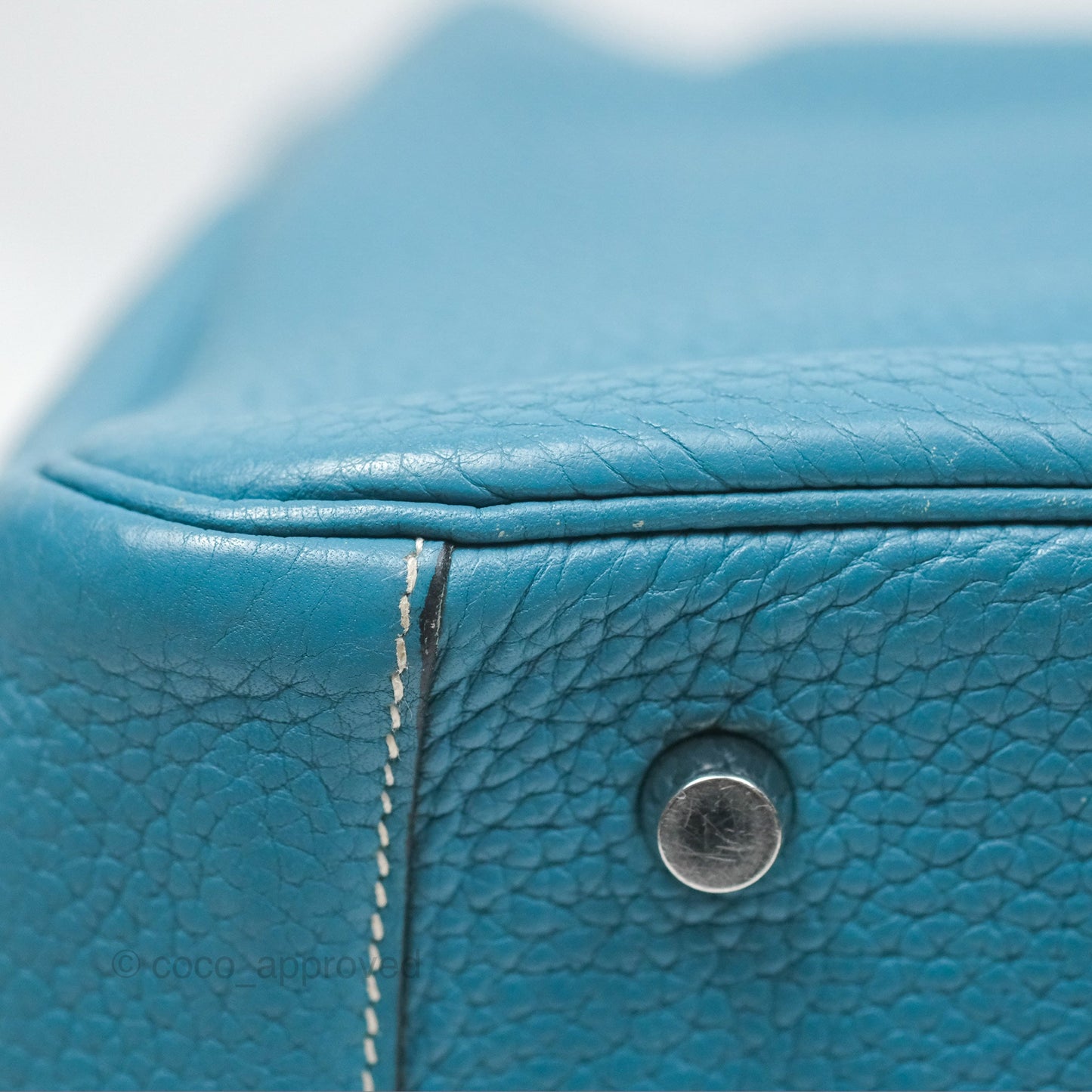 Hermès Lindy 34 Blue Jean Clemence Palladium Hardware