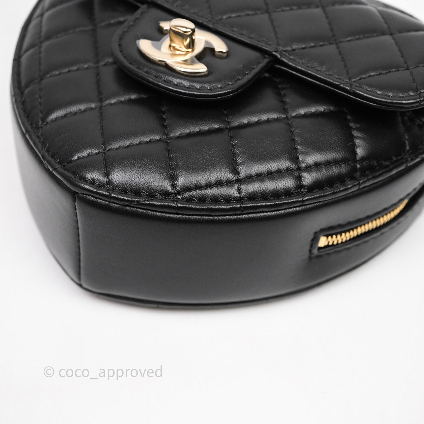 Chanel Large Heart Bag Black Lambskin Gold Hardware 22S